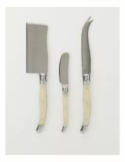 Heritage Laguiole Sophistique Pearl 3pc Cheese Knife Set