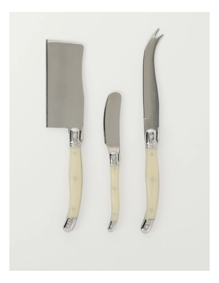 Heritage Laguiole Sophistique Pearl 3pc Cheese Knife Set 1 Heritage Laguiole Sophistique Pearl 3pc Cheese Knife Set