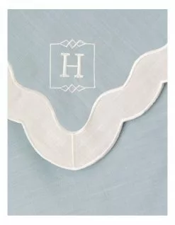 Heritage Florence Scalloped Edge Tablecloth in Duck Egg Blue -Dining Sales 866998810 3 720x928