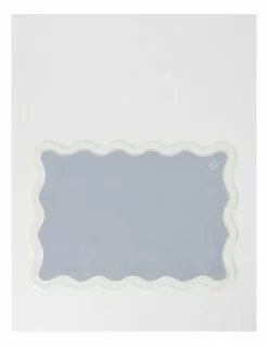 Heritage Florence Scalloped Edge Placemat Set of 4 in Duck Egg Blue