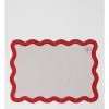 Heritage Florence Scalloped Edge Placemat Set of 4 in Red and White