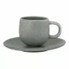 Salt&Pepper Hue Espresso Cup & Saucer 85ml/12cm Set Of 6 Leaf