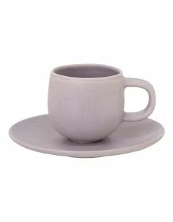 Salt&Pepper Hue Espresso Cup & Saucer 85ml/12cm Set Of 6 Lilac