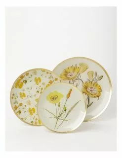 Heritage Clementine Flower Glass Trinket Dishes 3 Pack in Multi