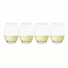 Plumm Set of 4 White Wine Stemless Glass Set Clear