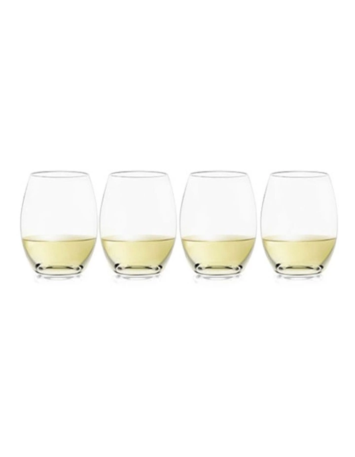 Plumm Set of 4 White Wine Stemless Glass Set Clear 1 Plumm Set of 4 White Wine Stemless Glass Set Clear