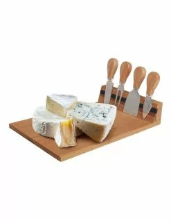 Living Today Bamboo Cheese Board And Knife Set