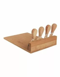 Living Today Bamboo Cheese Board And Knife Set -Dining Sales 889447690 6 720x928